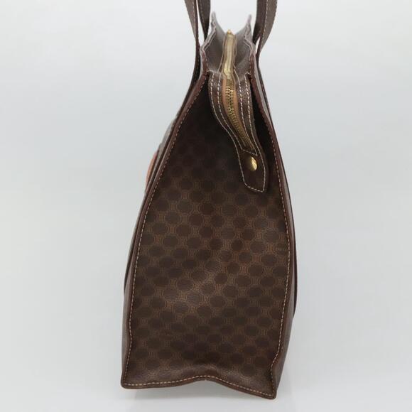 CELINE Macadam Canvas Tote Bag Pvc Leather Brown Gold - Picture 5 of 12